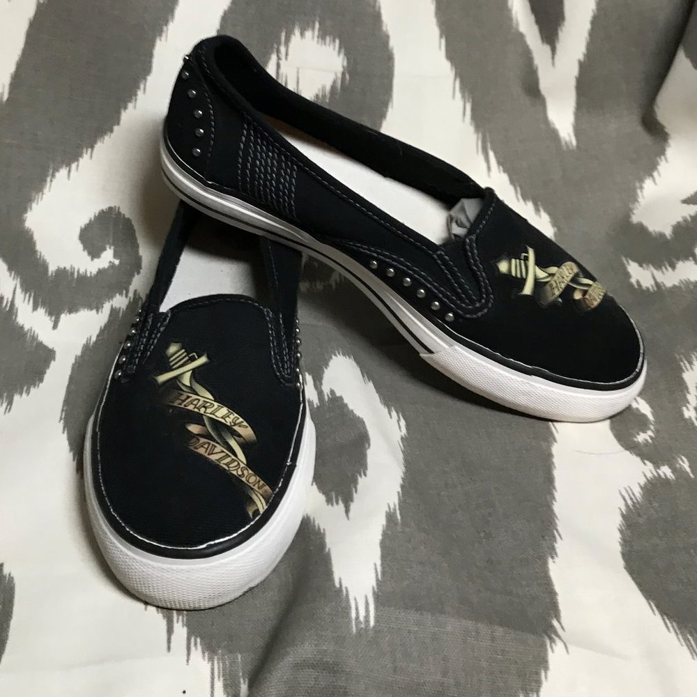 Harley~Davidson Studded Canvas Loafer 7.5